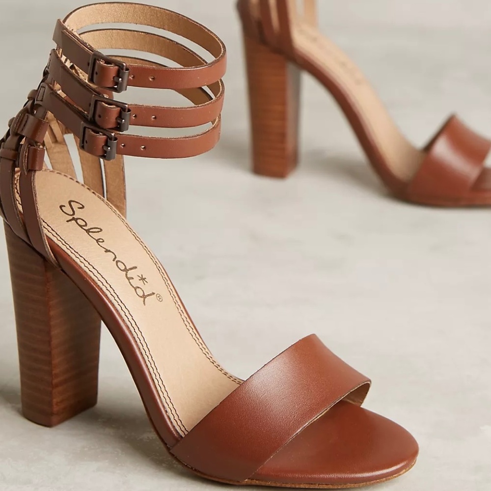 Splendid Jena Woven Strap Sandals Cognac Size 5.5